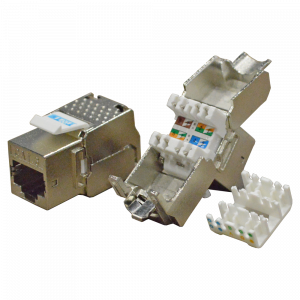 RJ45 Keystone module, category 6, STP, 180 degrees